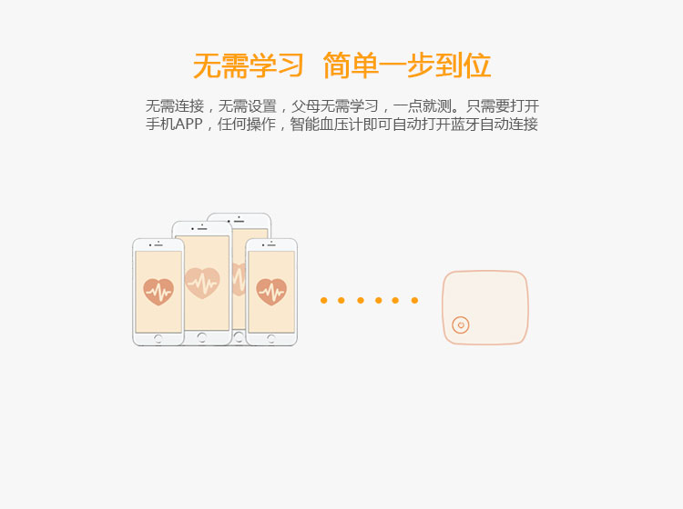 智能血壓計(jì)功能-無需學(xué)習(xí)，簡(jiǎn)單一步到位