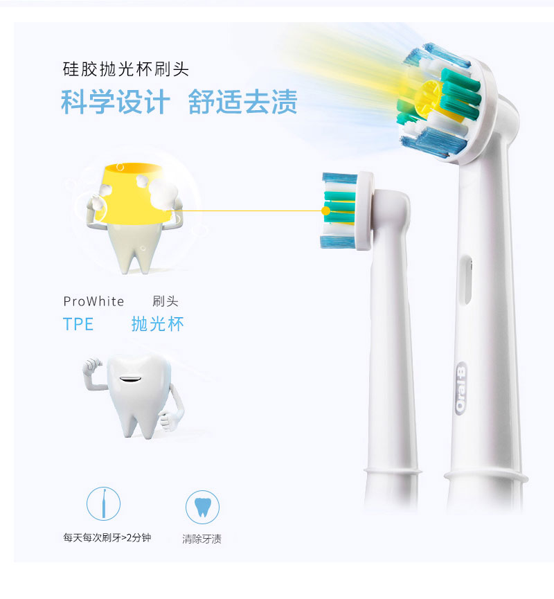 智能電動牙刷功能-硅膠拋光杯刷頭